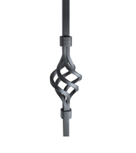 Load image into Gallery viewer, Twist Basket Black Iron Powder Coated Balusters
