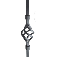 Load image into Gallery viewer, Twist Basket Black Iron Powder Coated Balusters
